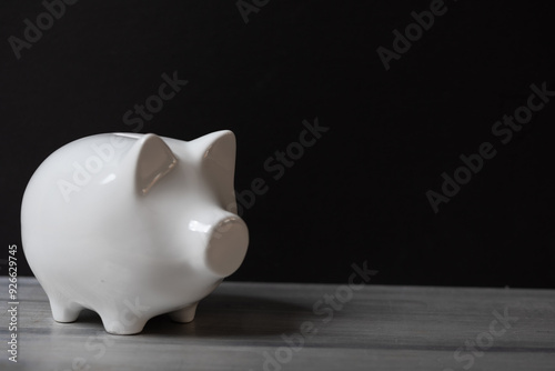 money piggy bank white on b...