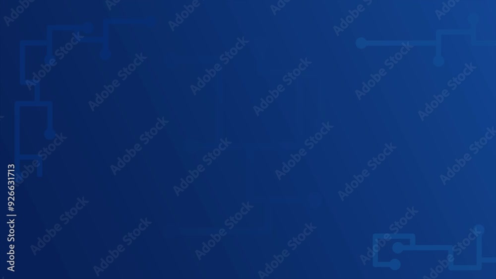 Animated bright blue futuristic background with modern technology features. Loop playback on 4K footage