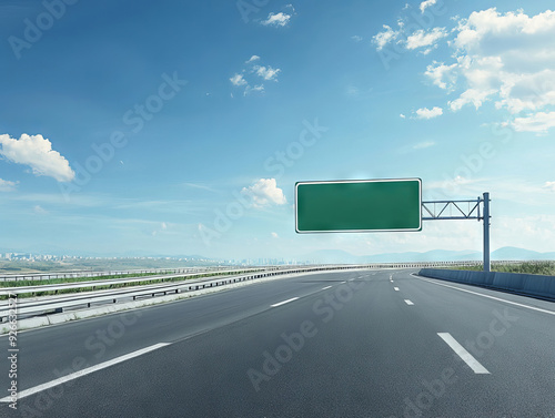 Blank highway sign photo