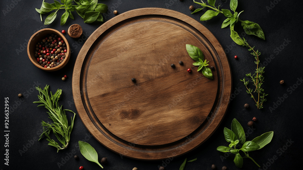 Herbs and Spices on Wooden Cutting Board