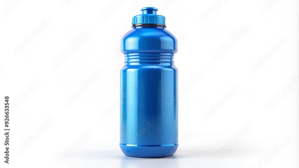 A refreshing blue sports drink bottle isolated on white background, perfect for marketing and advertising mockups, promotions, and branding materials.