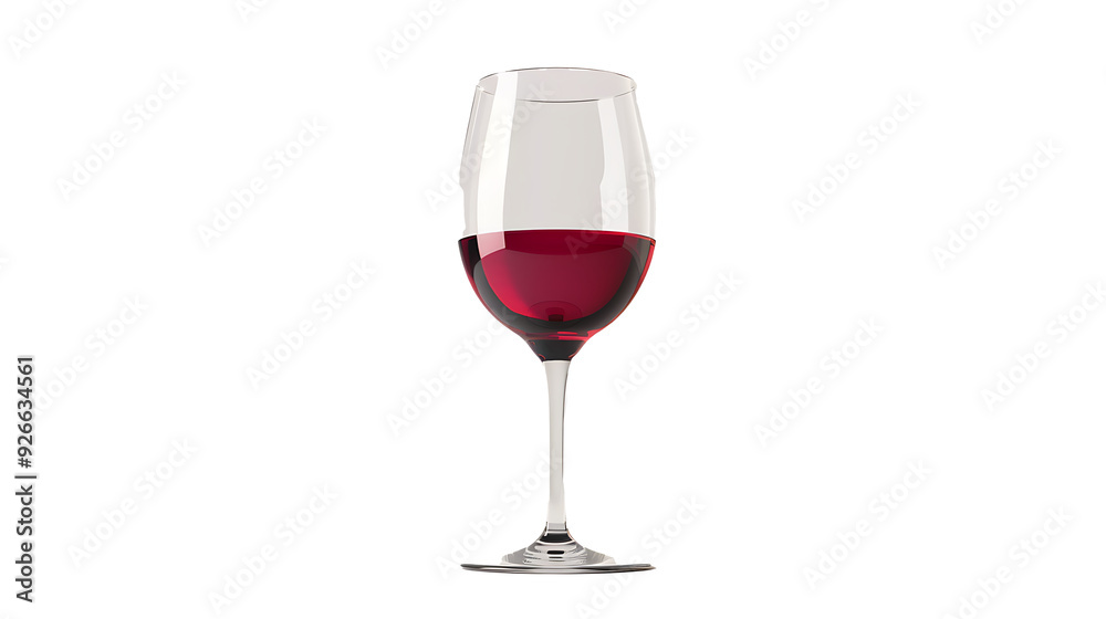 Transparent glass of red wine, isolated on a white background Transparent glass of red wine, isolated on a white background