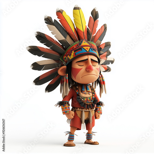 cartoon 3d of a Abenaki ethnic photo