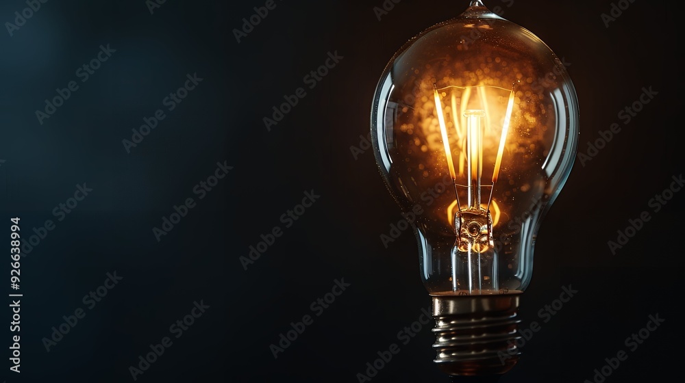 Technology light bulb in the dark background