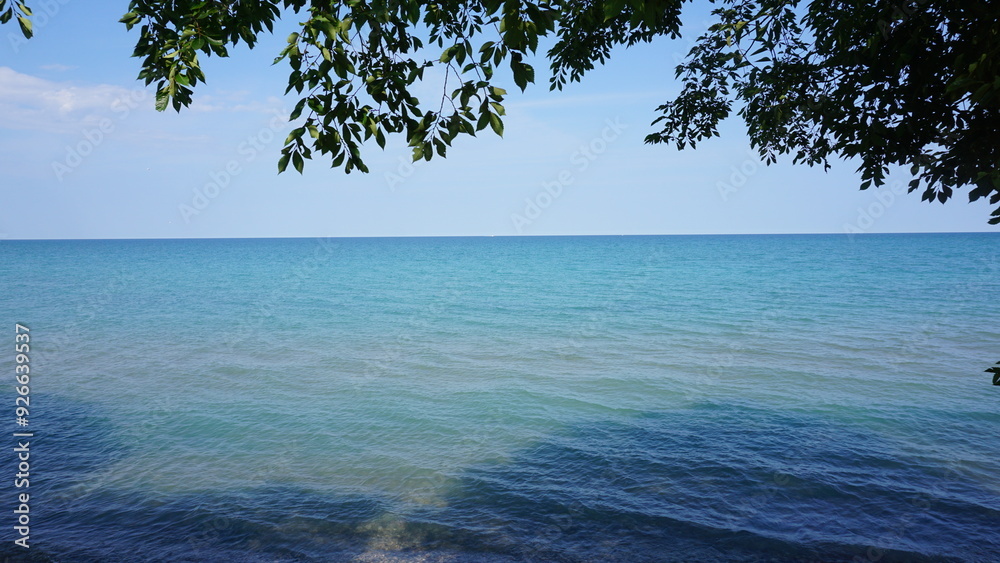 Panoramic View of Lake Michigan from the Lookout at Schlitz Audubon Panoramic View of Lake Michigan from the Lookout at Schlitz Audubon