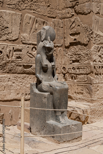 Statue of Sekhmet at the temple of Madinat Habu. Luxor. Egypt.