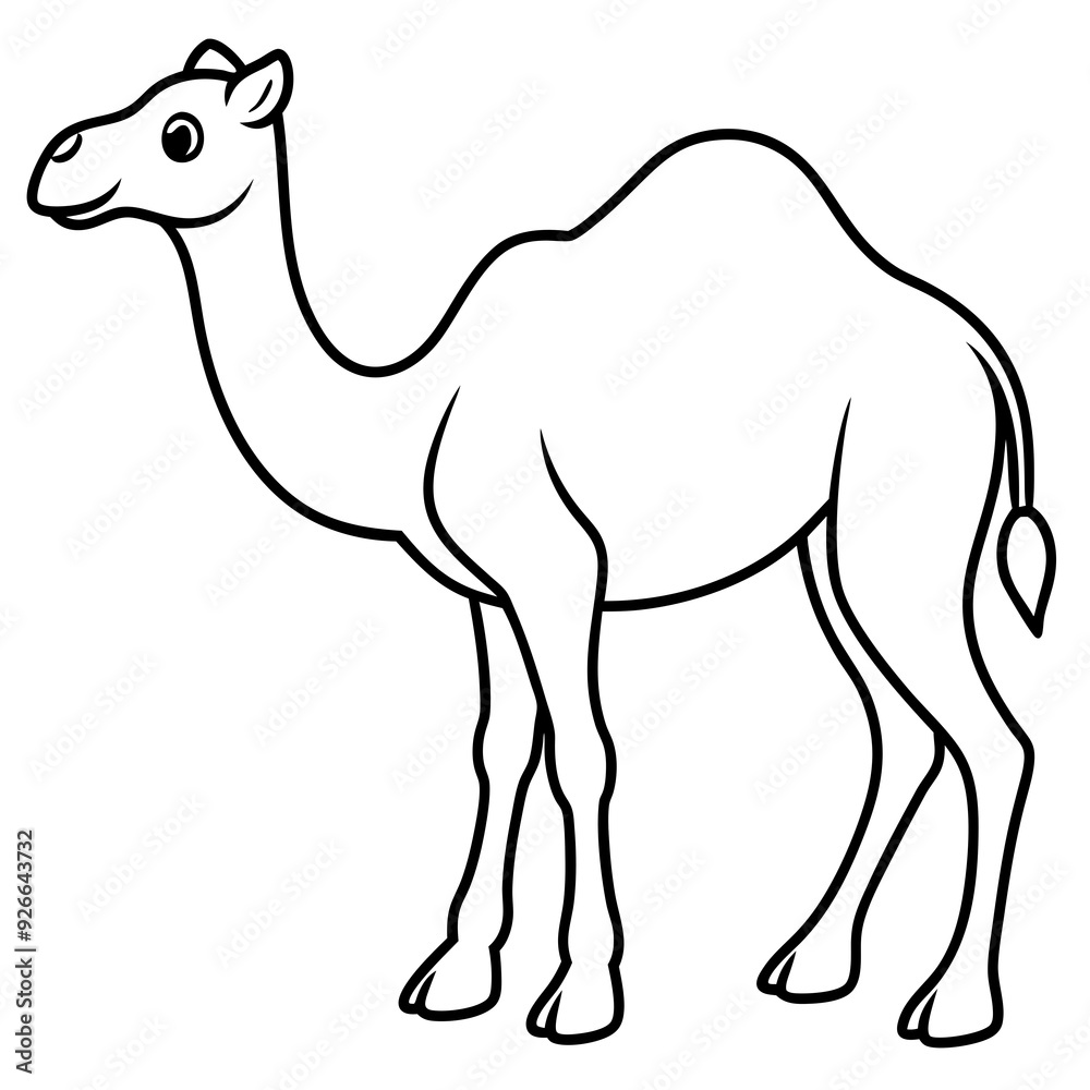 Camel colouring page line art vector illustration Camel colouring page line art vector illustration
