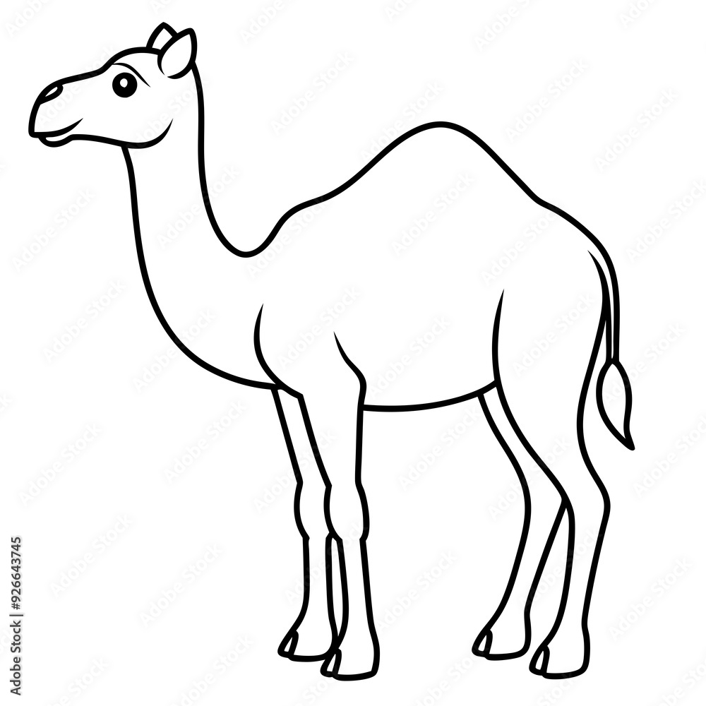 Camel colouring page line art vector illustration Camel colouring page line art vector illustration