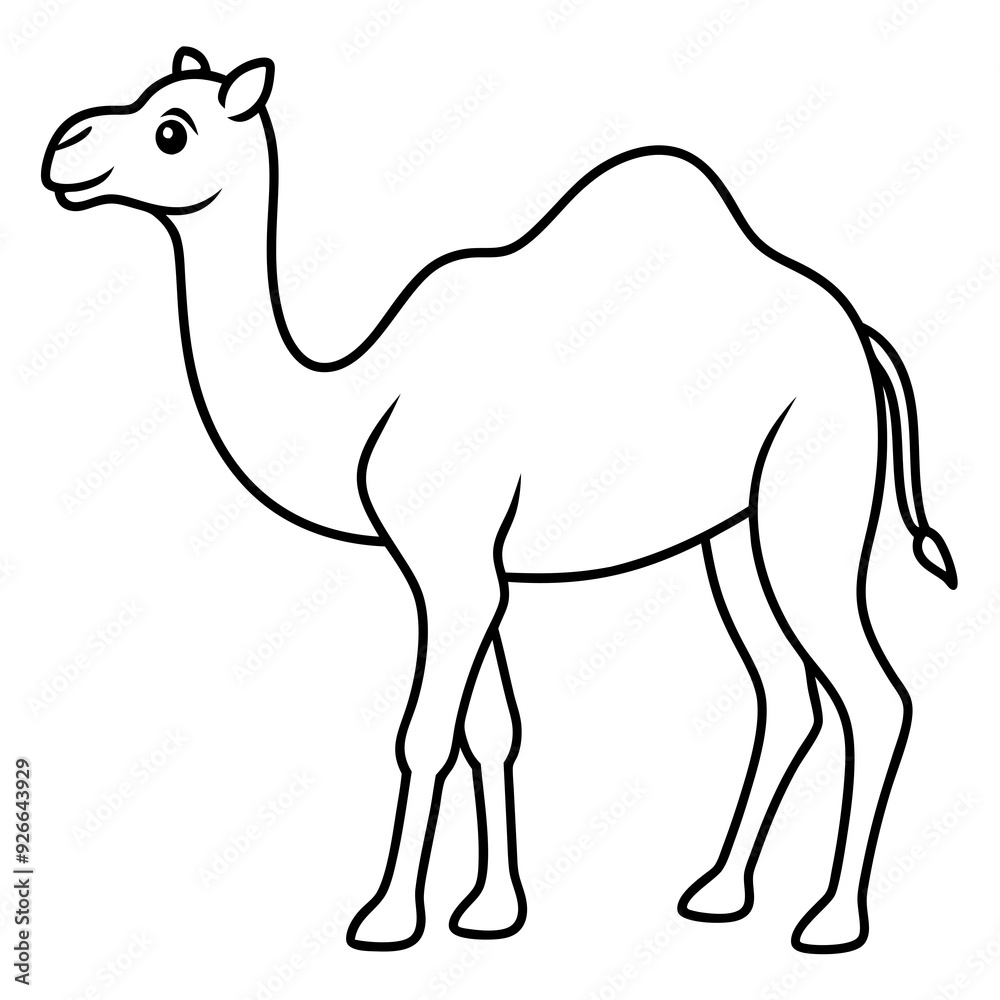 Camel colouring page line art vector illustration Camel colouring page line art vector illustration