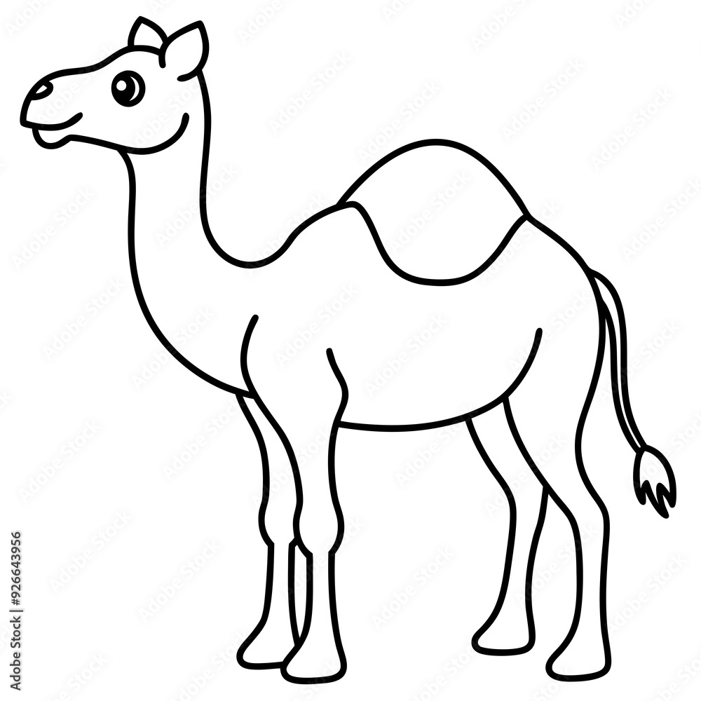 Camel colouring page line art vector illustration Camel colouring page line art vector illustration