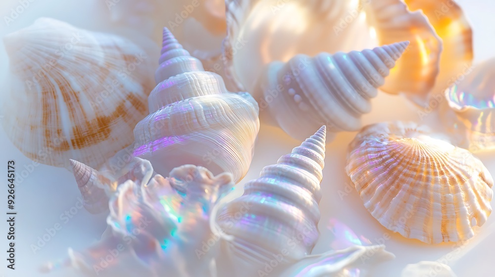 Iridescent Seashells in Soft Light Iridescent Seashells in Soft Light