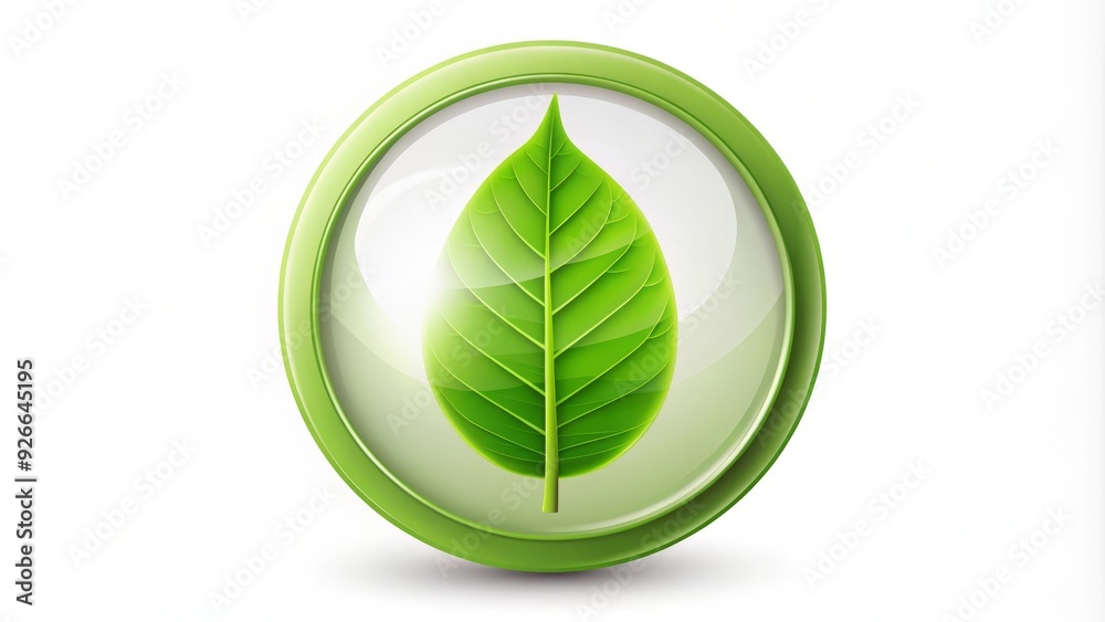 A stylized green leaf encased in a modern circle icon, symbolizing eco-friendliness, nature, and harmony, against a clean white background, perfect for logos or designs. A stylized green leaf encased in a modern circle icon, symbolizing eco-friendliness, nature, and harmony, against a clean white background, perfect for logos or designs.