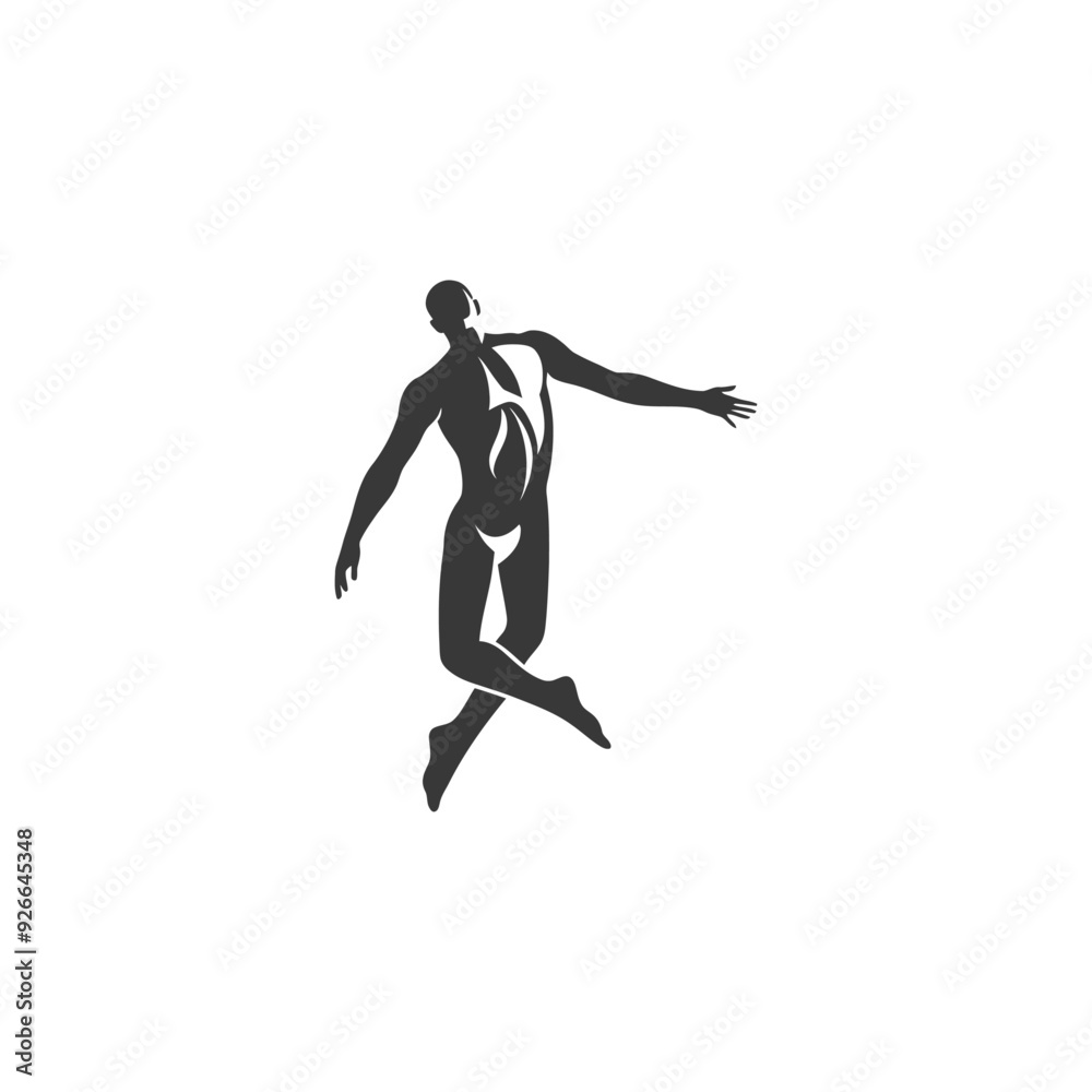 Silhouette of a Man with Arms Outstretched and Legs Crossed Silhouette of a Man with Arms Outstretched and Legs Crossed