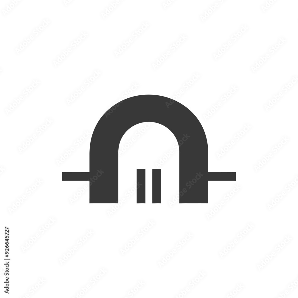 Silhouette of an archway with two vertical lines in the center Silhouette of an archway with two vertical lines in the center