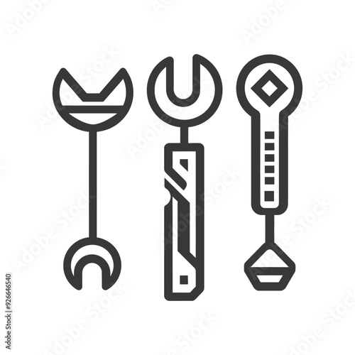 Three Different Wrench Tools in a Row