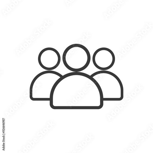 Three Simple Outline People Icons