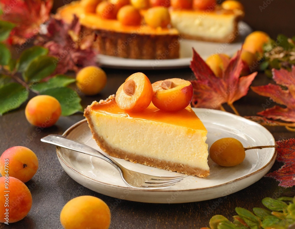 Stück Mirabellenkäsekuchen Stück Mirabellenkäsekuchen