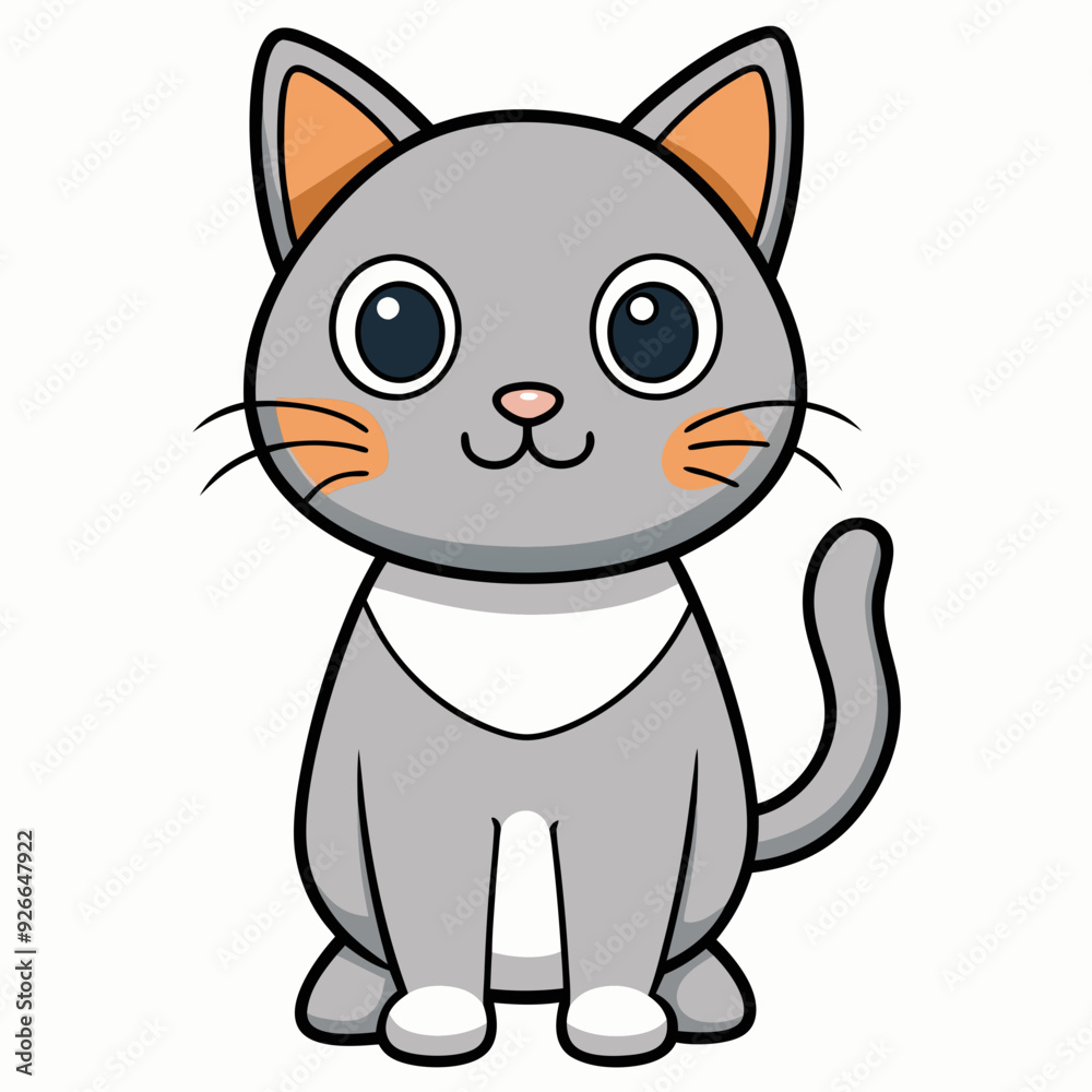 Minimalist image of a cute cat art vector illustration Minimalist image of a cute cat art vector illustration