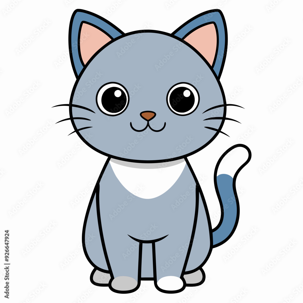 Minimalist image of a cute cat art vector illustration Minimalist image of a cute cat art vector illustration