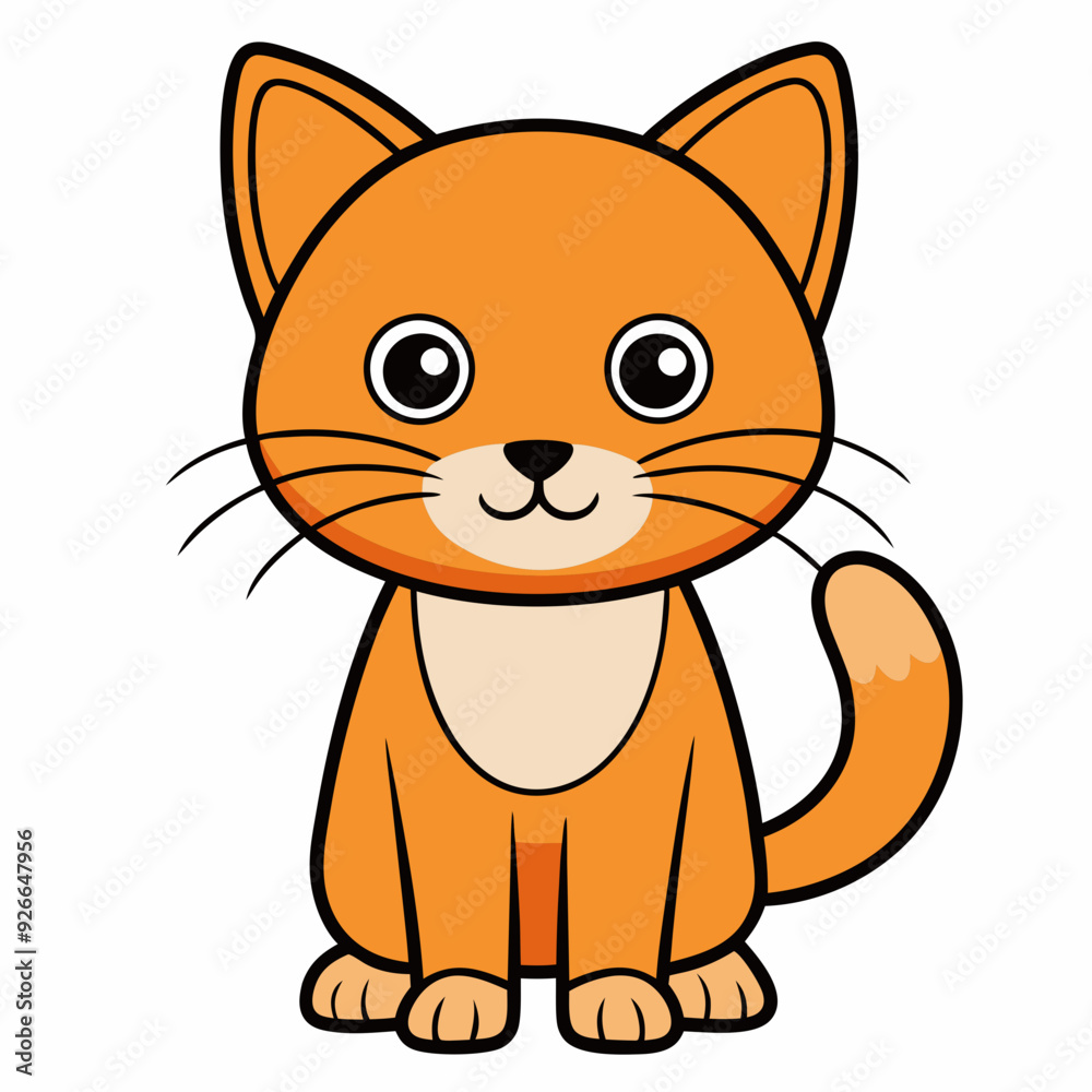 Minimalist image of a cute cat art vector illustration Minimalist image of a cute cat art vector illustration