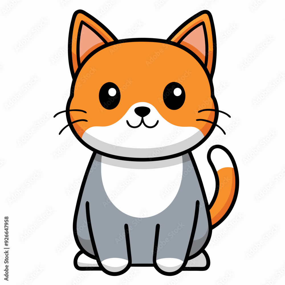 Minimalist image of a cute cat art vector illustration Minimalist image of a cute cat art vector illustration