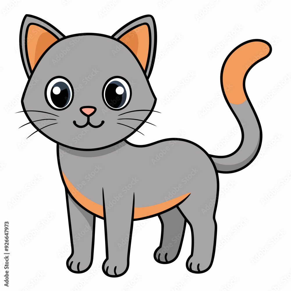 Minimalist image of a cute cat art vector illustration Minimalist image of a cute cat art vector illustration