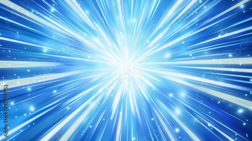 Comic background with blue and white starbursts, creating a dynamic visual effect.