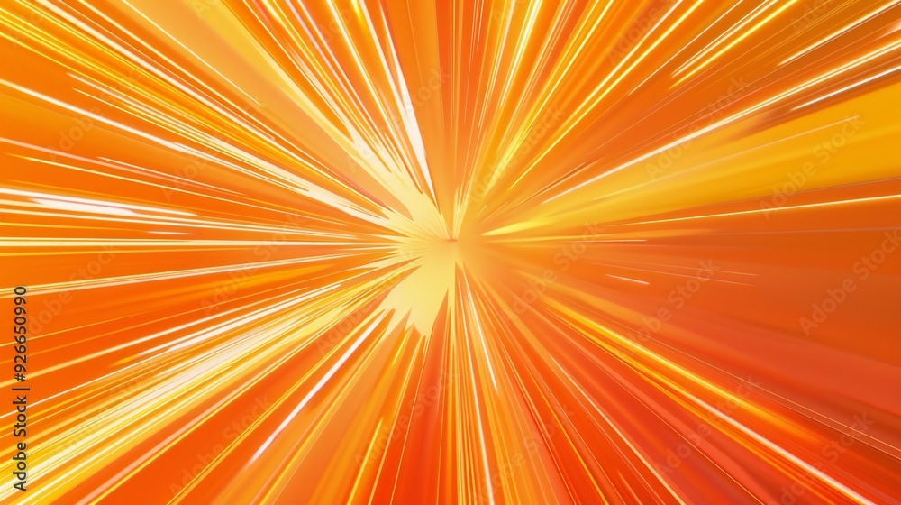 Fototapeta premium Comic background with orange and yellow rays, creating a vibrant, energetic atmosphere.