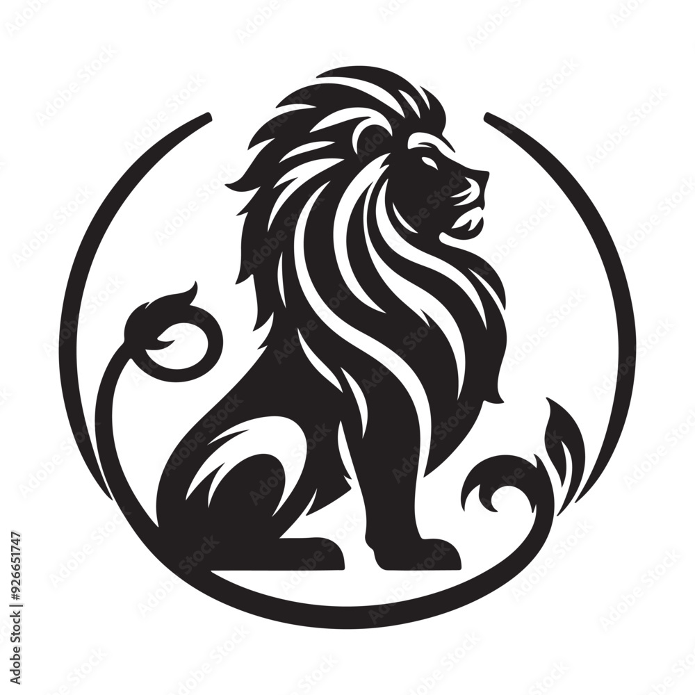 Lion silhouette vector logo design Lion silhouette vector logo design
