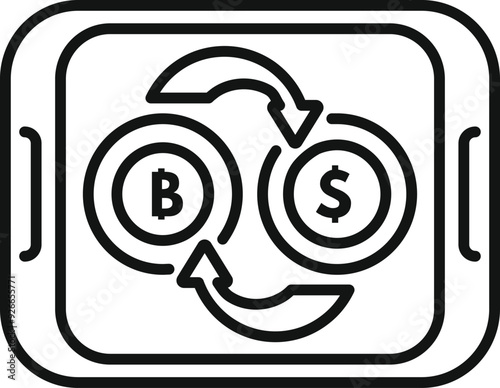 Cryptocurrency exchange concept with a smartphone converting bitcoin to dollar