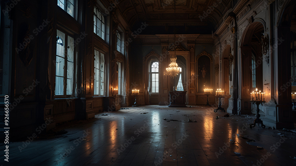Fototapeta premium Ghostly Gathering in an Abandoned Mansion
