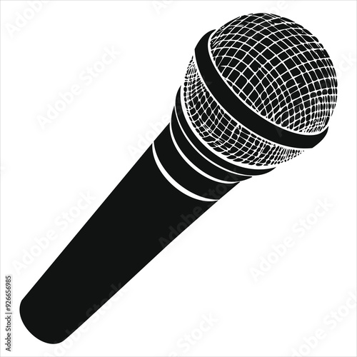 Retro monochrome music microphone concept
