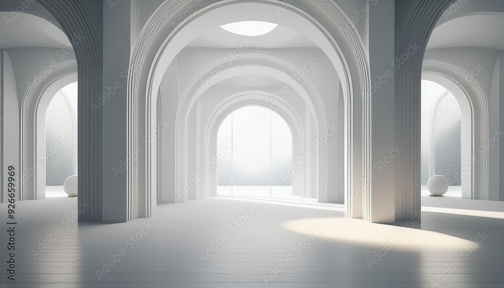 Minimalist Interior Design with White Walls and Archways Minimalist Interior Design with White Walls and Archways