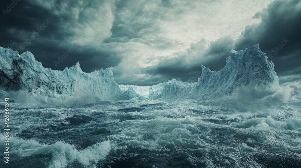Crisis at Sea: Dramatic Melting Glacier Reflecting Climate Change Urgency Crisis at Sea: Dramatic Melting Glacier Reflecting Climate Change Urgency