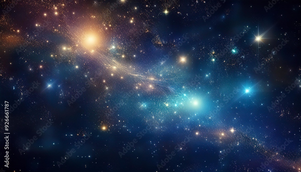 Obraz premium Deep space shining stars in night sky, constellation star field, galaxy with milky way