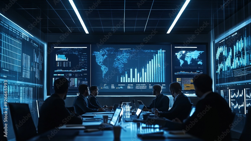 Dynamic Business Meeting on Data Analytics with Professionals Reviewing Charts and Graphs Dynamic Business Meeting on Data Analytics with Professionals Reviewing Charts and Graphs