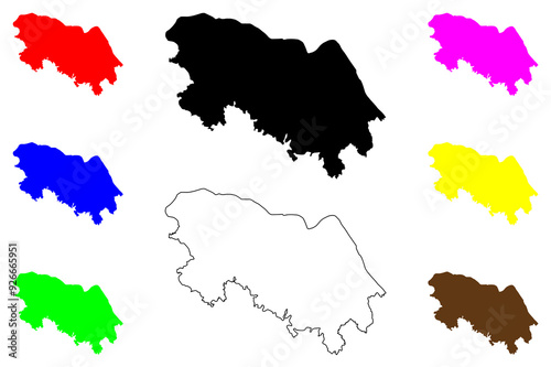 Bueng Kan Province (Kingdom of Thailand, Siam, Provinces of Thailand) map vector illustration, scribble sketch Bung Kan map
