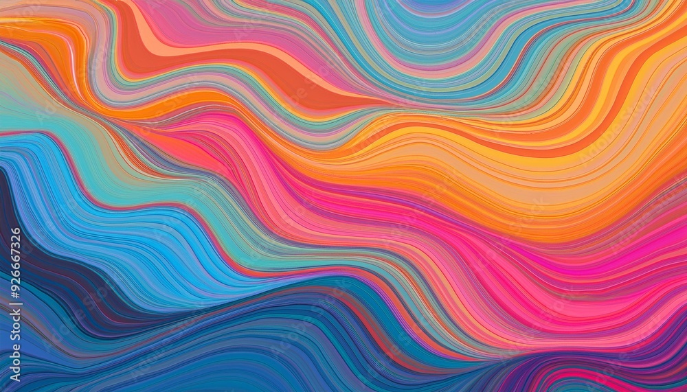 Abstract Colorful Waves and Wavy Lines Background in Shades of Blue, Orange and Pink for Artistic Design Abstract Colorful Waves and Wavy Lines Background in Shades of Blue, Orange and Pink for Artistic Design