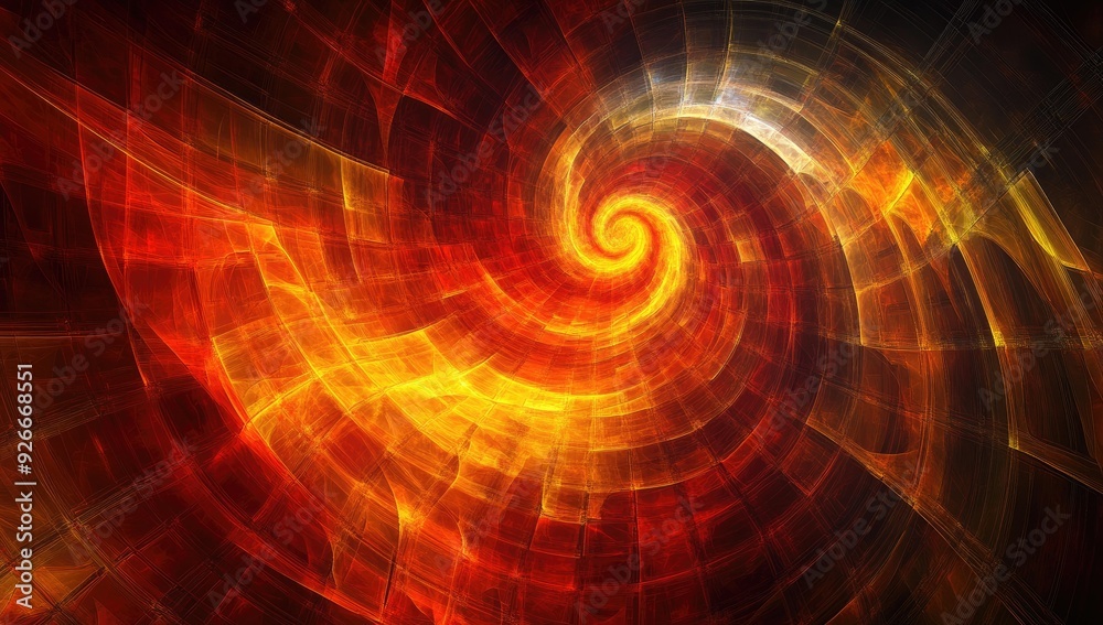Obraz premium Abstract fiery swirl with grid pattern.