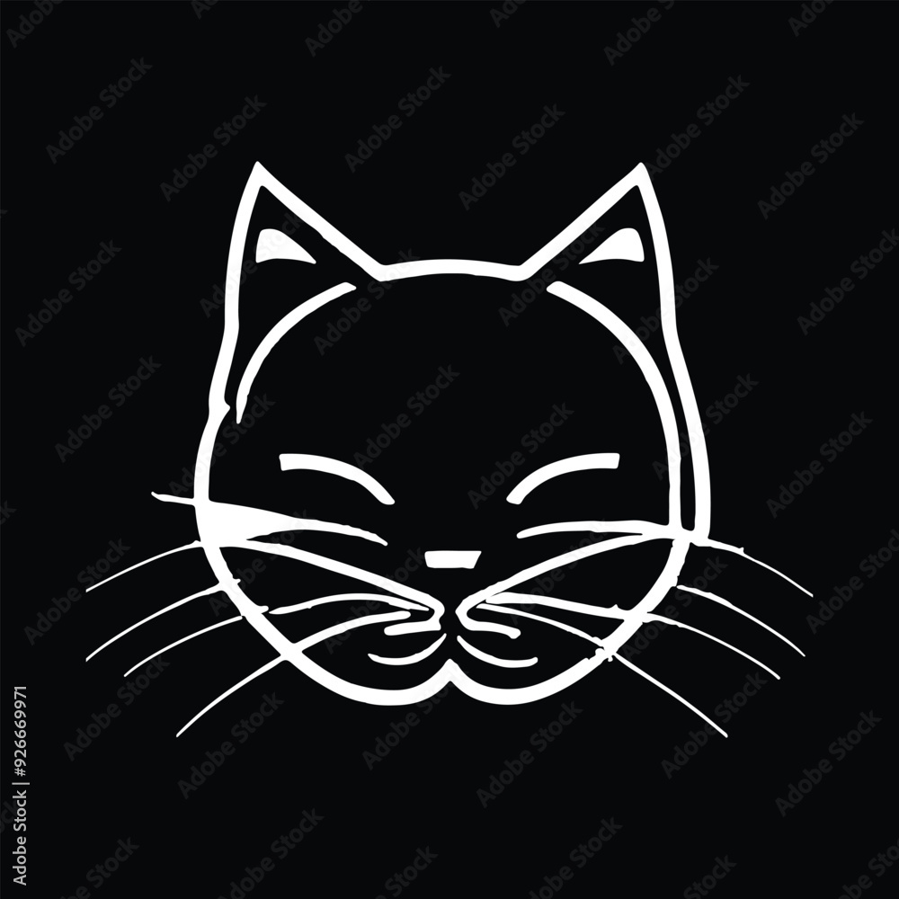 Line Drawing of Cat and Cats Doodles Set Line Drawing of Cat and Cats Doodles Set