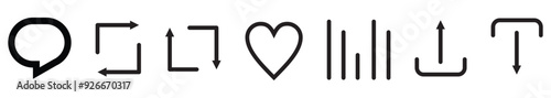 like icon, reply, retweet, view, share icon signs - social media notification like comment, share icons. social network post reactions collection set. vector illustration