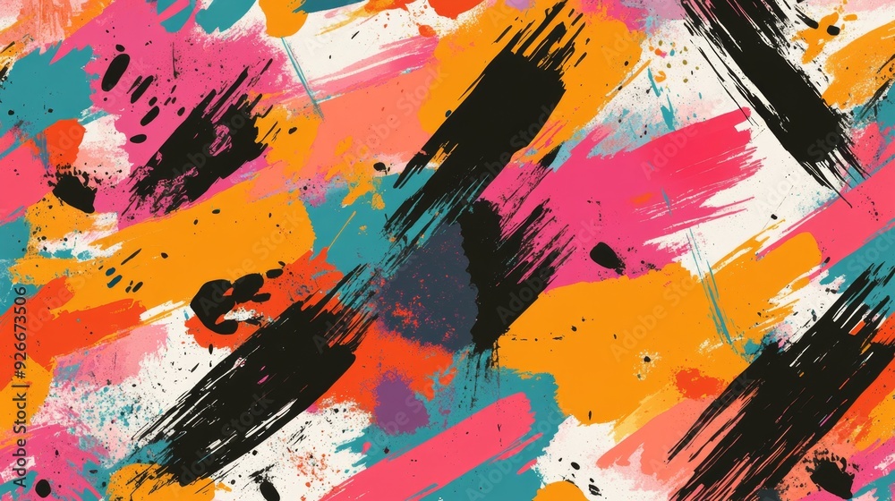 Fototapeta premium Abstract background with vibrant colors and brushstrokes.