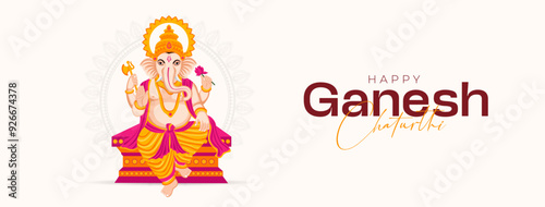 Happy Ganesh Chaturthi Social Media Post Template, Web Banner, Greeting Cards,Print,T-Shirts,Posters and Banners
