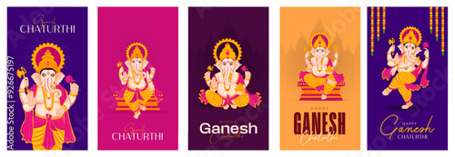 Happy Ganesh Chaturthi Social Media Post Template, Web Banner, Greeting Cards,Print,T-Shirts,Posters and Banners
