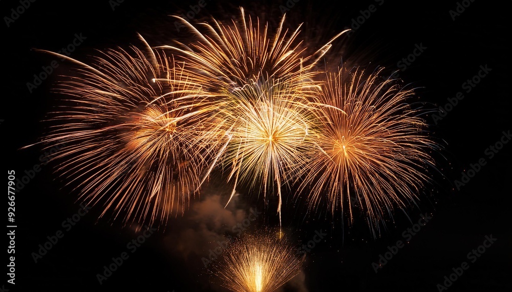 Bright sparks flying out of firework display on black background for celebratory occasions and festive events Bright sparks flying out of firework display on black background for celebratory occasions and festive events