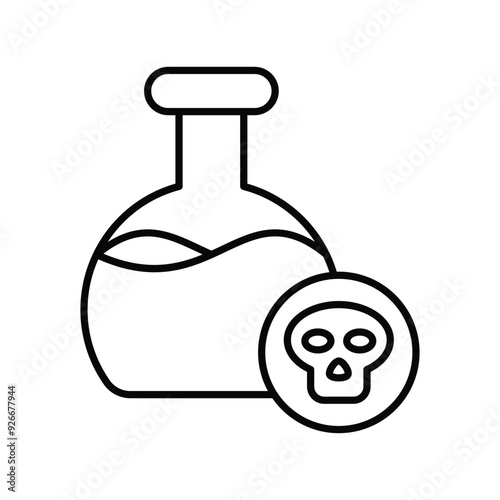 toxic chemical line icon with white background vector stock illustration