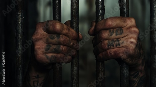 Hands grabbing prison bars
