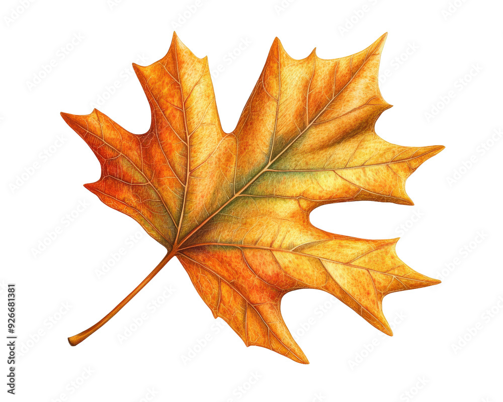 Sycamore autumn leaf isolated. Platanus brown foliage Sycamore autumn leaf isolated. Platanus brown foliage