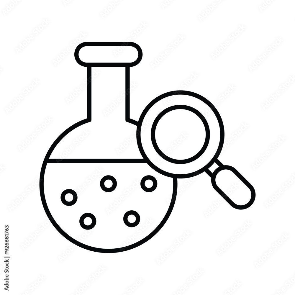 chemical analysis line icon with white background vector stock illustration chemical analysis line icon with white background vector stock illustration