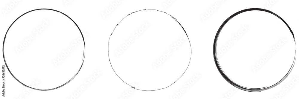 Hand drawn circle line sketch on a white background . Hand drawn circle line sketch on a white background .